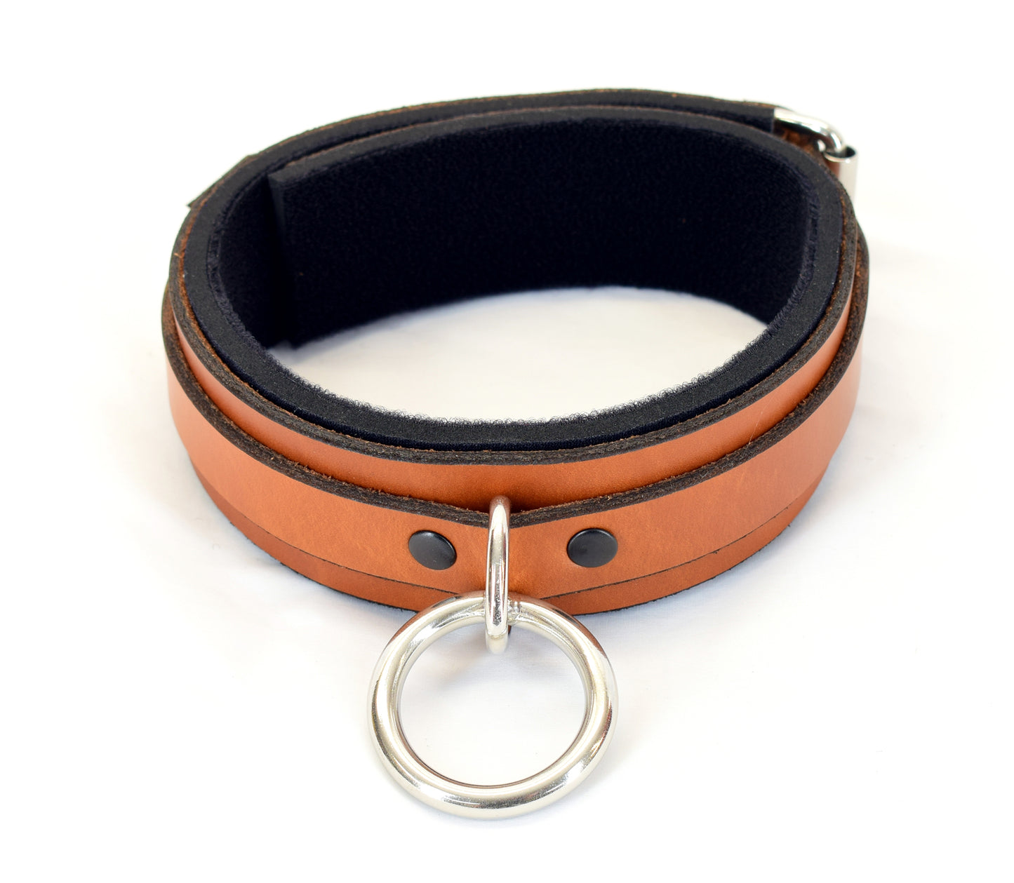 Classic Brown Leather Padded Bondage Collar