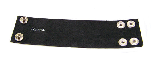 2" Dark Band Black Leather Wristband