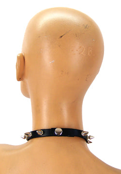 Leather Spiked Loop Choker