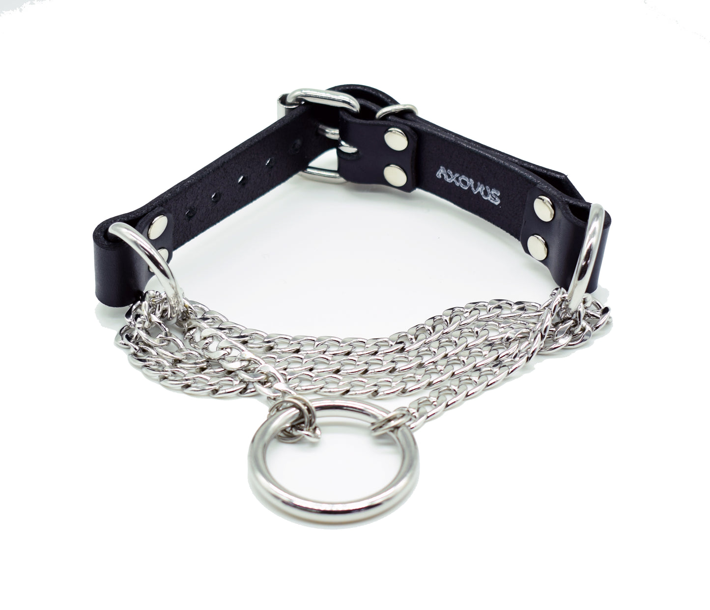 Leather Chain Choke Collar