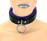 Locking Purple Satin Padded Collar