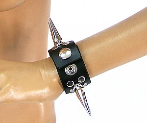 Full Metal Punk Spiked Leather Wristband