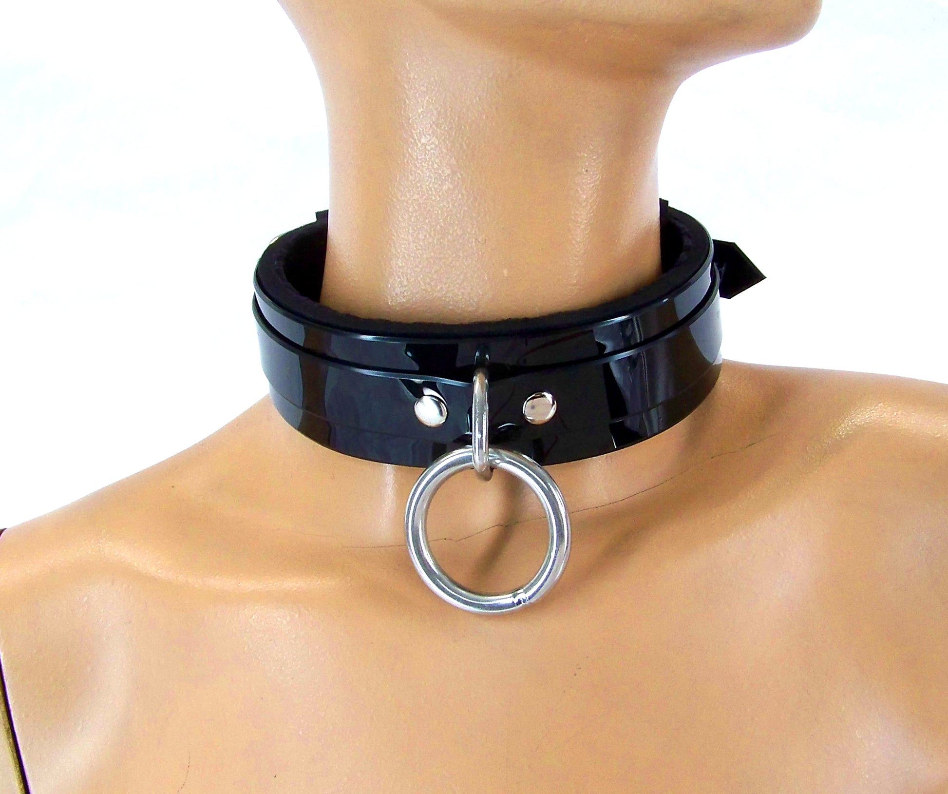 Classic Padded PVC Bondage Collar