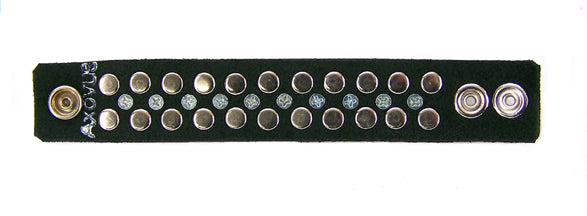 Half Metal Punk Spiked Leather Wristband