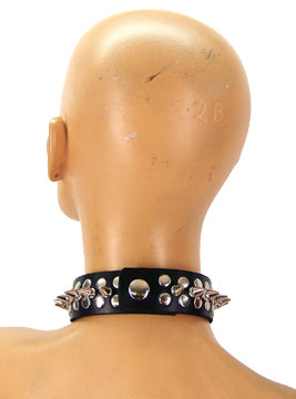 1/2 Metal Punk Spiked Leather Choker