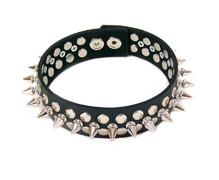 1/2 Metal Punk Spiked Leather Choker