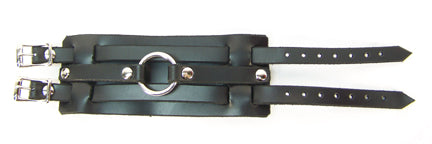 Leather O Ring Buckle Bracelet Wristband