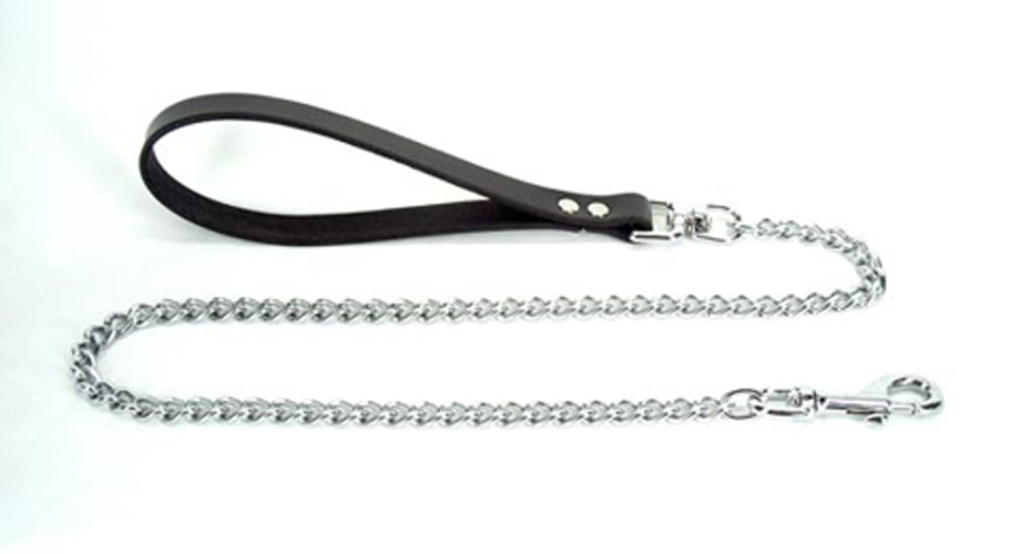 3/4" Flat Link Leather Leash