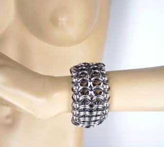 Ball-N-Chain W/Black Accent Chainmail Bracelet