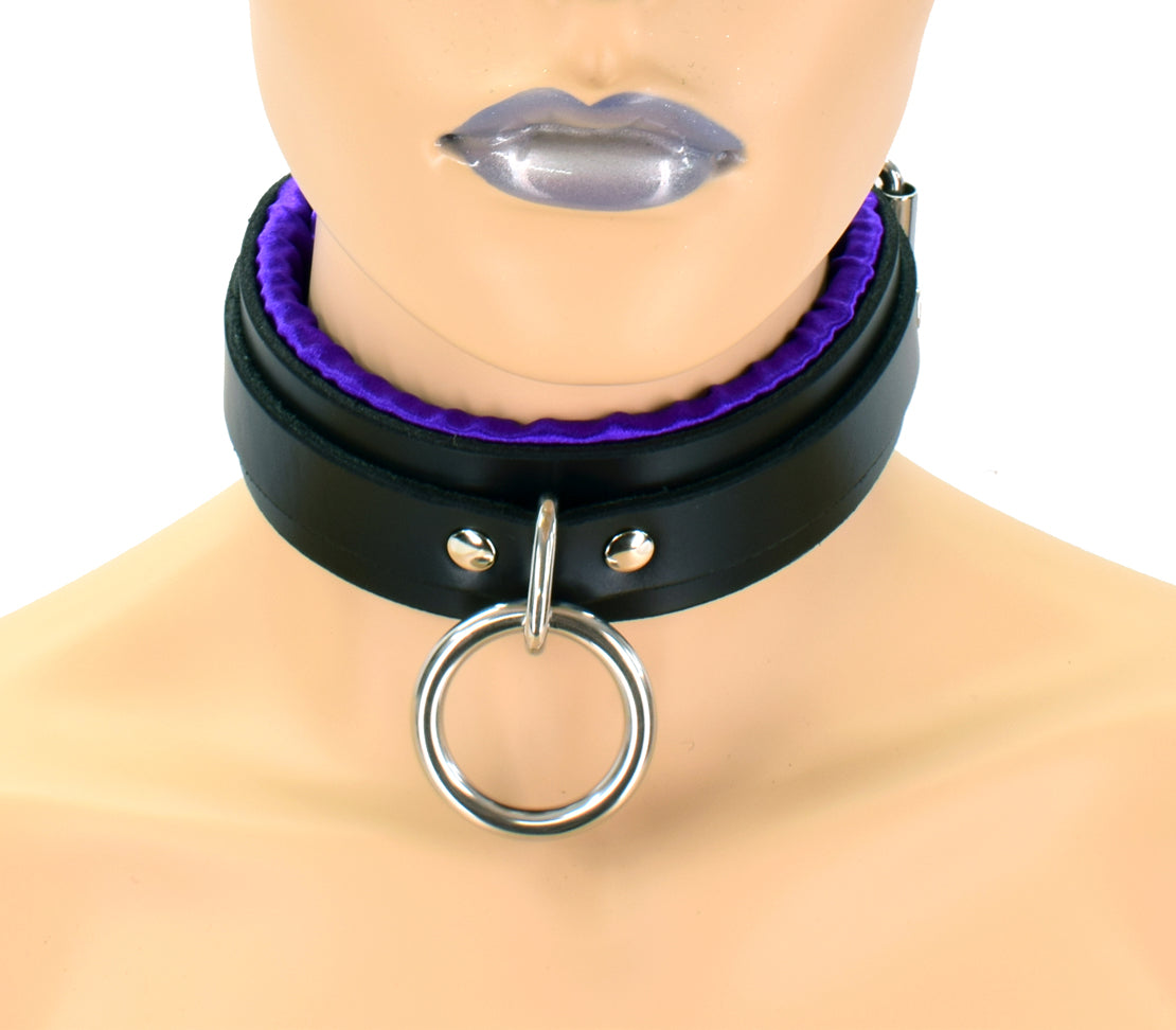 Collared Total Sub Purple Satin Lined Leather Sub Collar – Axovus LLC