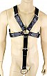 Leather Bondage X-Harness with Cock Ring Attachment