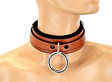 Classic Brown Leather Padded Bondage Collar