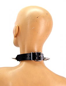 Large Spike Leather Bondage Collar