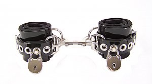 Locking Lined PVC Wrist Bondage Cuffs