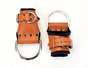 The Multi-Cuff Brown Leather Wrist Suspension Cuffs