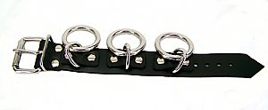 Triple Ring Leather Bondage Bracelet