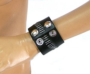 Creepy Staple Leather Wristband