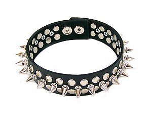 1/2 Metal Punk Spiked Leather Choker