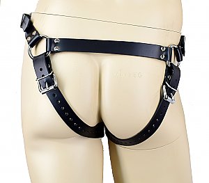 Male DP Leather Strap On